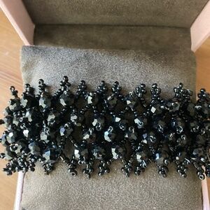 Jet Black Beaded Bracelet